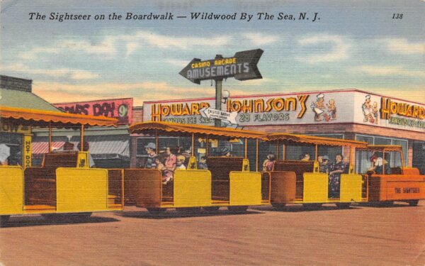 Wildwood-By-The-Sea New Jersey The Sightseer, On Boardwalk, Color Linen PC U10144