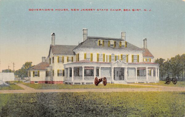 Sea Girt New Jersey Governor's House, NJ State Camp, Color Lithograph PC U10149