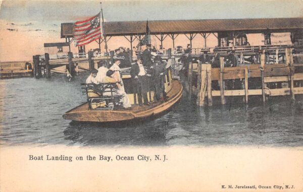Ocean City New Jersey Boat Landing On The Bay, Divided Back Vintage PC U10160
