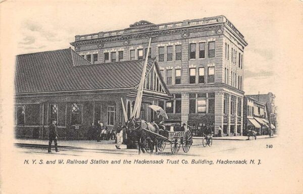 Hackensack New Jersey N.Y.S. & W. R.R. Station, Hackensack Trust Co. Bldg. PCU10173