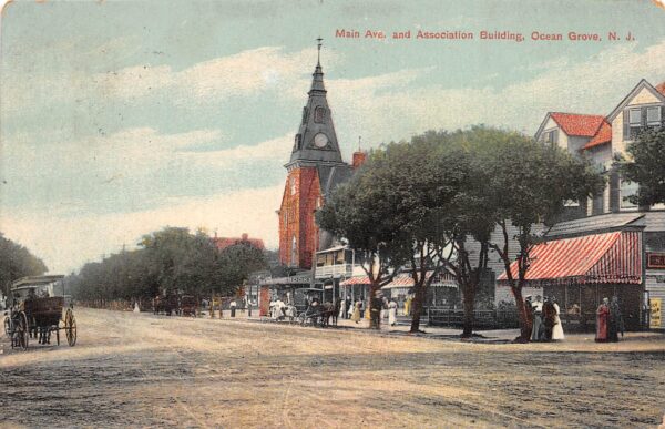 Ocean Grove New Jersey Main Ave. & Association Bldg.,Color Lithograph PC U10177