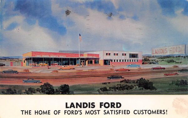 North Brunswick New Jersey Landis Ford, Inc., Photochrome Vintage PC U10178