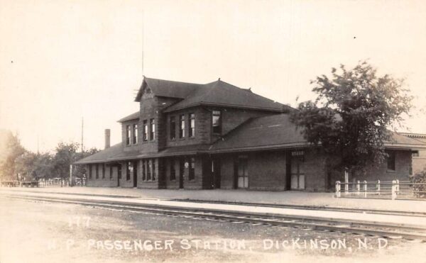 Dickinson North Dakota Northern Pacific Train Station Real Photo PC AA70767