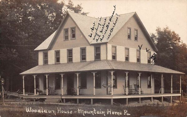 Mountainhome Pennsylvania Woodlawn House Real Photo Vintage Postcard AA70768