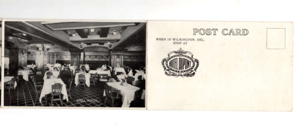 Wilmington Delaware Hotel du Pont Views Tri-Fold Vintage Postcard AA70782 - Image 3