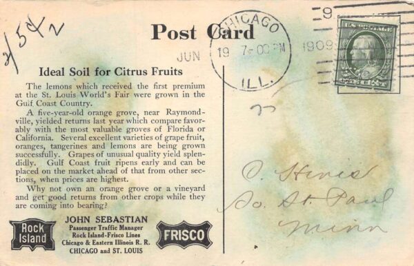 Texas Gulf Coast Farming Advertising Citrus Fruits Vintage Postcard AA70788 - Image 2
