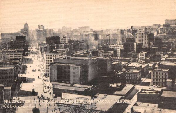 San Francisco California Expo City from the Ferry Bldg Vintage Postcard AA70801