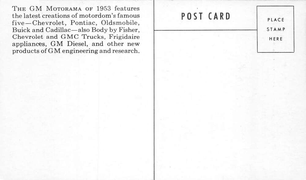 General Motors Motorama 1953 Car Show Vintage Postcard AA70807 - Image 2
