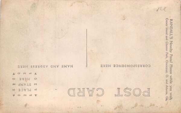 Cincinnati Ohio Coney Island Chester park Studio Real Photo Postcard AA70847 - Image 2