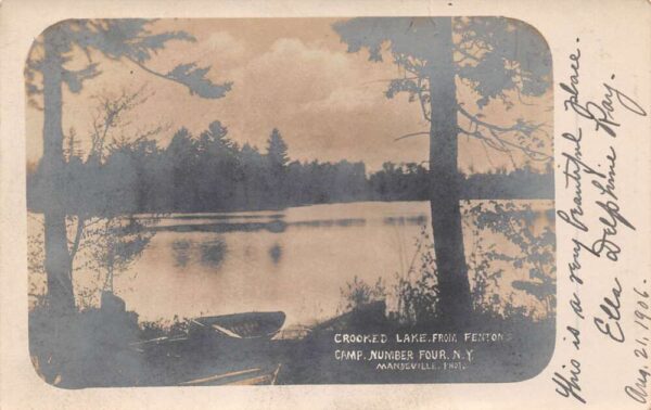 Tully Center New York Crooked Lake, From Fenton's Camp, Vintage RPPC U10250
