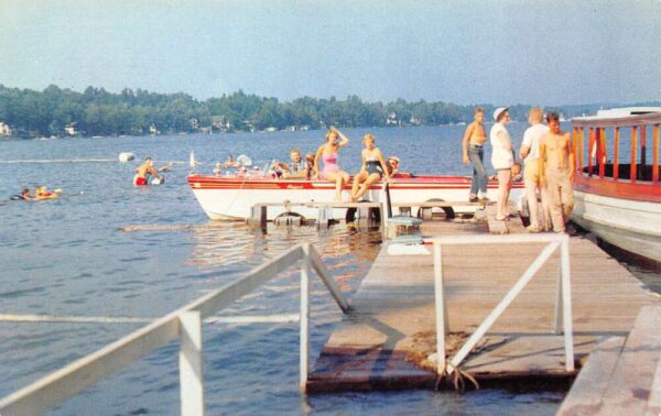Lake Hopatcong New Jersey Boat Rides At State Park, Photochrome Postcard U10270