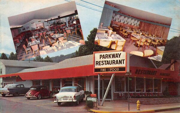 Gatlinburg Tennessee Parkway Restaurant, Multi-View Chrome Vintage PC U10290