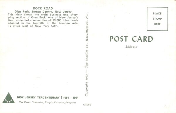 Glen Rock New Jersey Rock Road, Photochrome Vintage Postcard U10297 - Image 2