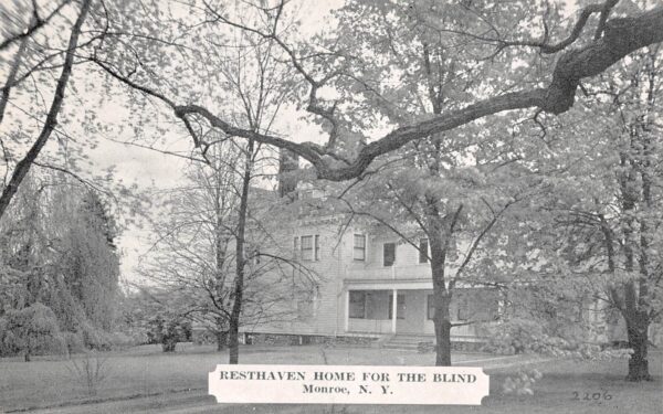 Monroe New York Resthaven Home For The Blind, B/W Photo Print Vintage PC U10305