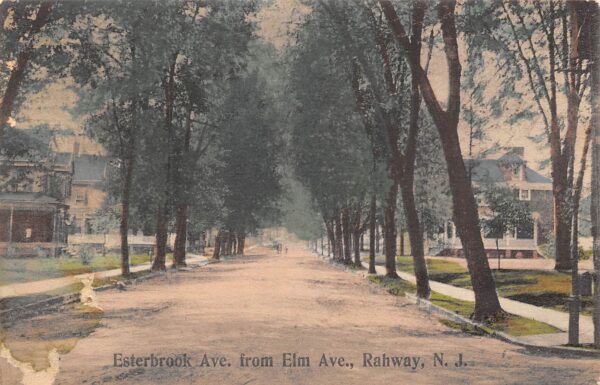 Rahway New Jersey Esterbrook Ave. From Elm Ave., Color Lithograph PC U10324