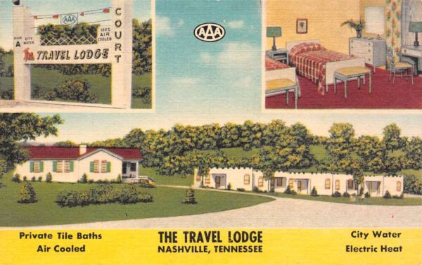 Nashville Tennessee The Travel Lodge, Multi-View Linen Vintage Postcard U10340