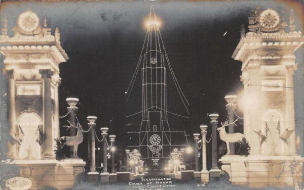 Philadelphia Pennsylvania Elks Convention Lights Court Real Photo PC AA71071