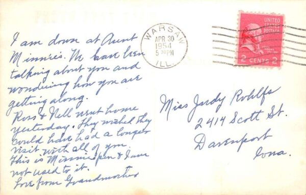 Warsaw Illinois Hill-Dodge Banking Co Real Photo Vintage Postcard AA71073 - Image 2