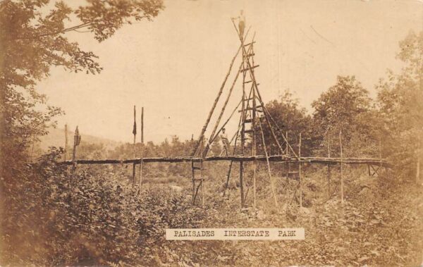 Palisades Interstate Park New Jersey Log Bridge Real Photo Postcard AA71074