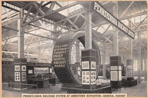 Jamestown Expo Pennsylvania Railroad System Exhibit Vintage Postcard AA71080
