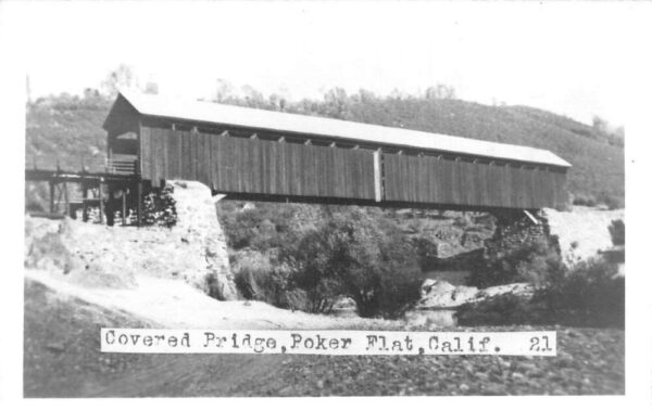 Poker Flat California Covered Bridge Real Photo Vintage Postcard AA71092