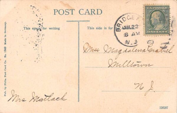 Bridgeton New Jersey Piney Point, Sunset Lake, Color Lithograph Postcard U10602 - Image 2