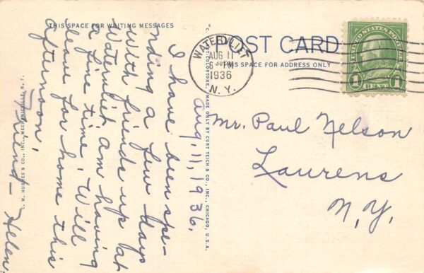 Green Island New York Ford Motor Car Company, White Border Vintage PC U10610 - Image 2
