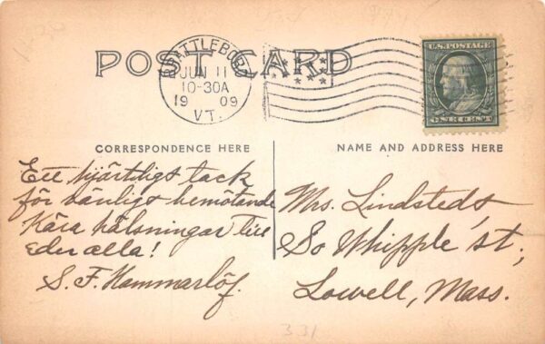 Brattleboro Vermont Church Interior Real Photo Vintage Postcard AA71221 - Image 2