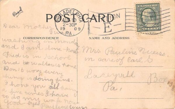 Metropolitan Life Insurance 1909 Calendar Adv Vintage Postcard AA71225 - Image 2