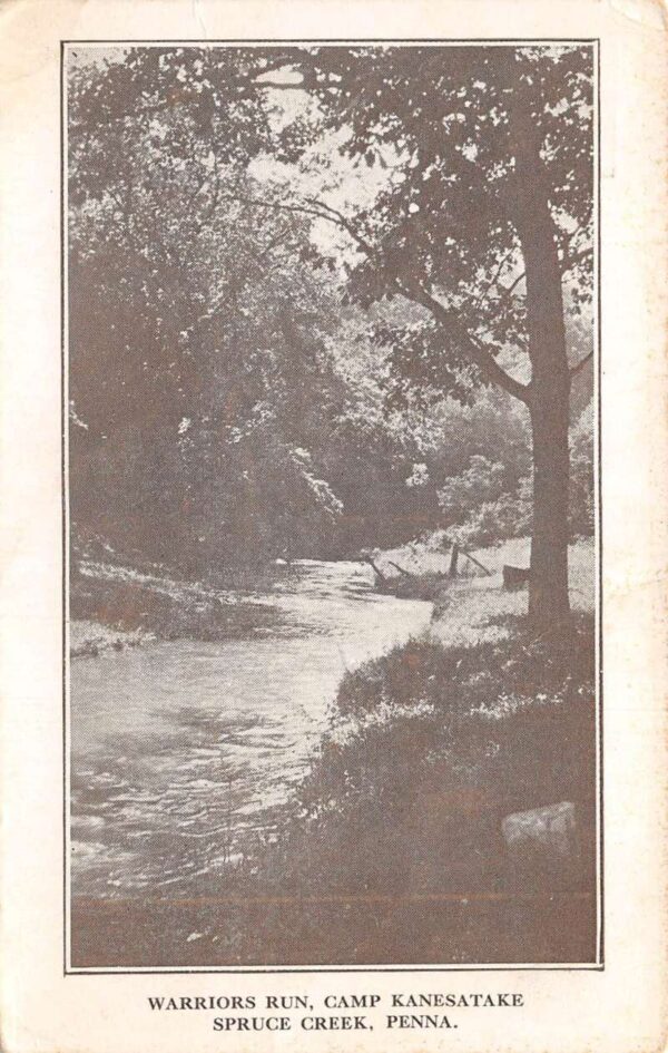 Spruce Creek Pennsylvania Camp Kanesatake Warriors Run River Postcard AA71240