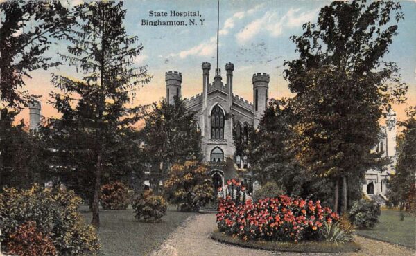 Binghamton New York State Hospital Gardens Vintage Postcard AA71241