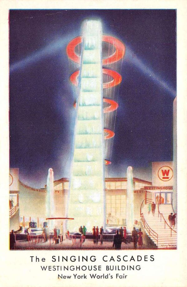 1939 New York Worlds Fair Westinghouse Singing Cascades Postcard AA71243