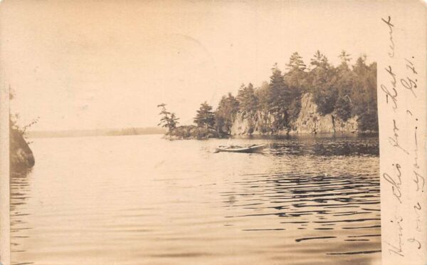 Plessis New York Row Boat in Lake Scenic View Real Photo Postcard AA71311