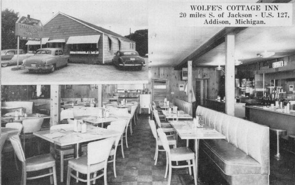 Addison Michigan Wolfe's Cottage Inn Dining Room Vintage Postcard AA71328