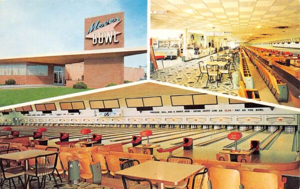 Grand Island Nebraska Meves Bowl Bowling Alley Vintage Postcard AA71359