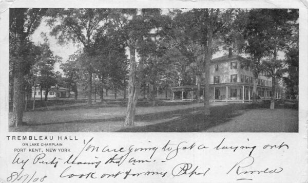 Port Kent New York Trembleau Hall, Lake Champlain Vintage Postcard U10663
