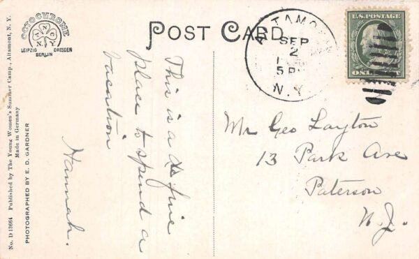 Meadowdale New York Along The Cliffs, Helderberg Mtns. Vintage Postcard U10665 - Image 2