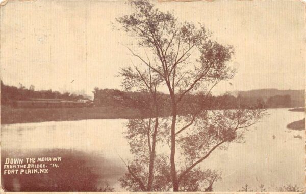 Fort Plain New York Mohawk River From Bridge, Sepia Tone Photo Print PC U10678