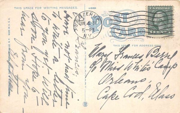 Luzerne New York Lake Luzerne, Looking South, White Border Vintage PC U10690 - Image 2