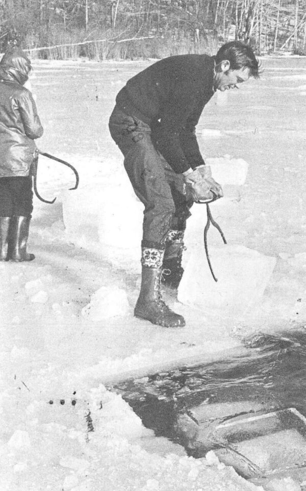 Ossining New York Teatown Lake Reservation Ice Cutting Harvesting PC AA71453