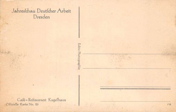 Dresden Germany Restaurant Kugelhaus Cafe Real Photo Vintage Postcard AA71455 - Image 2