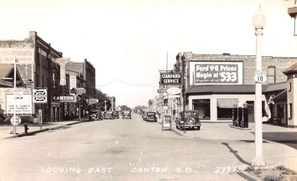 Canton South Dakota Standard Oil Service Station Real Photo Postcard AA71494