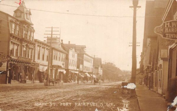 Fort Fairfield Maine Main Street Real Photo Vintage Postcard AA71496
