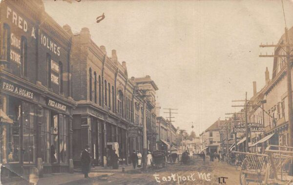 Eastport Maine Street Scene Real Photo Vintage Postcard AA71497