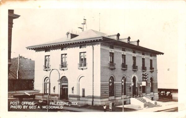 Palestine Texas Post Office Real Photo Vintage Postcard AA71513