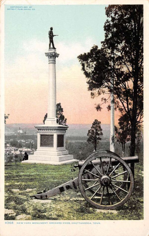 Chattanooga Tennessee New York Monument Orchard Knob Detroit Postcard AA71520