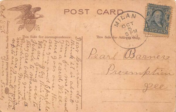 Best Wishes Greetings Mushrooms and Clovers in Basket Vintage Postcard AA71523 - Image 2