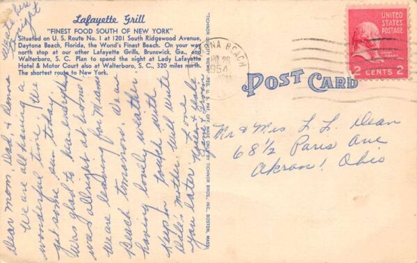 Daytona Beach Florida Lafayette Grill, Multi-View Linen Vintage Postcard U10846 - Image 2
