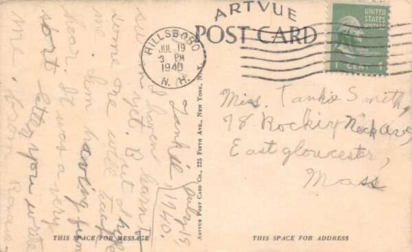 Hillsboro New Hampshire Hillsboro Camp, Manor House Vintage Postcard U10852 - Image 2