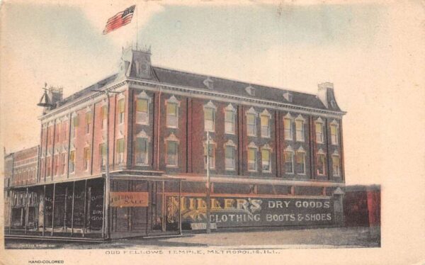 Metropolis Illinois Odd Fellows Temple Vintage Postcard AA71680
